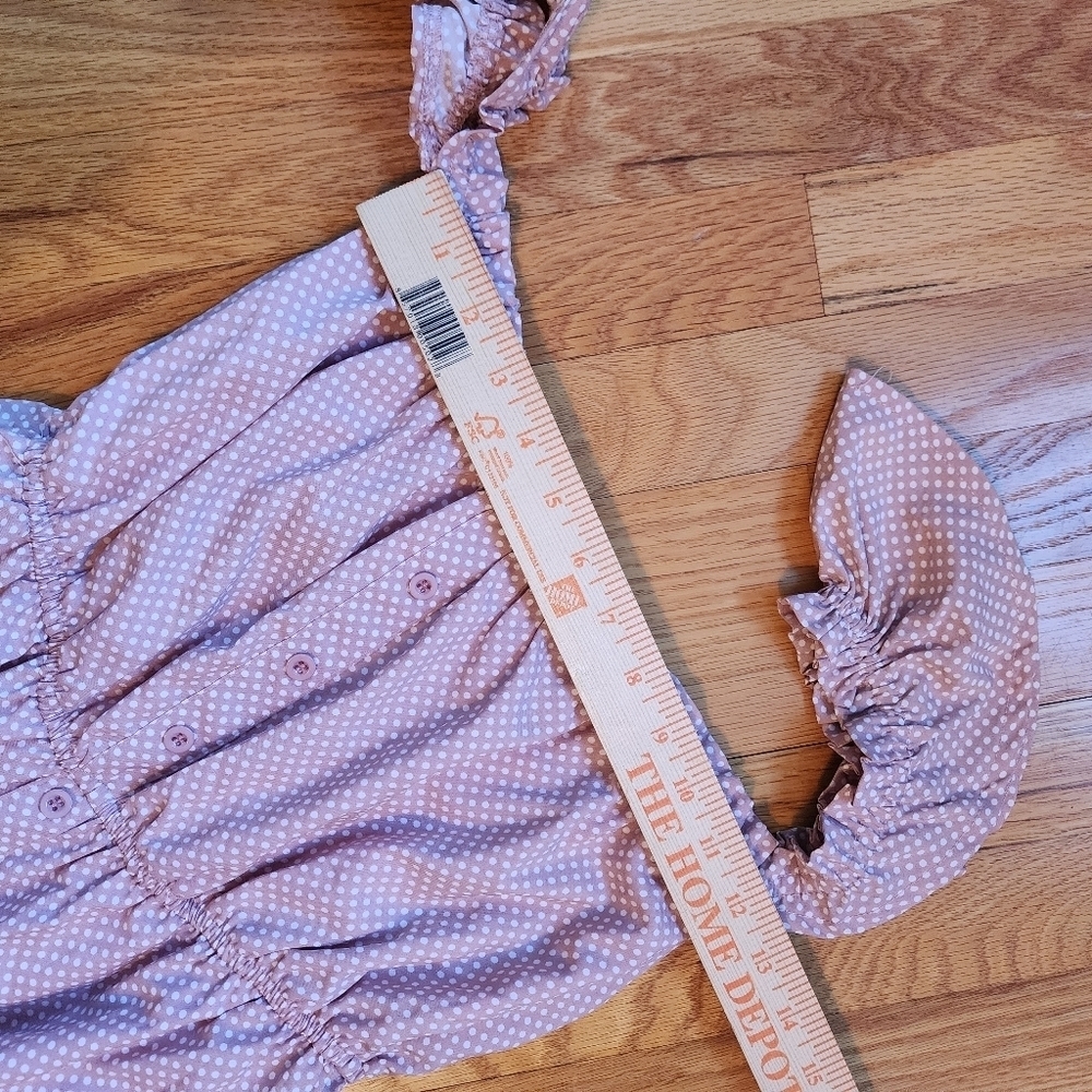 Showpo maxi dress blush polka dot off the shoulder peasant party romantic size 4 - Picture 11 of 12